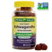 NEW Spring Valley Ashwagandha-Stress Support Vegetarian Gummy Supplemen-60Ct