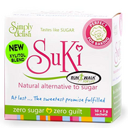Simply Delish, Suki Sweetener - Sugar Substitute, Sugar and Gluten Free, Natural Sweetener for Coffee, Tea, and Baking - 3g, 50 Sachets, Pack of 12 Low Fat Sweetner