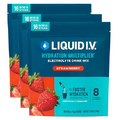Liquid I.V. Hydration Multiplier - Strawberry - Hydration Powder Packets | Electrolyte Powder Drink Mix | Easy Open Single-Serving Sticks | Non-GMO | 3 Pack (48 Servings)