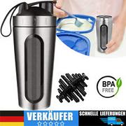 Edelstahl Protein Shaker Becher 700ml Eiweiß Shaker Sport Fitness Eiweiss Shaker