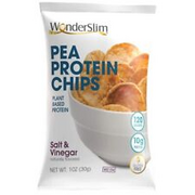 WonderSlim Pea Protein Snack Chips Salt & Vinegar 120 Calories 10g Protein Gl...