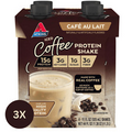 Atkins Iced Coffee Protein Shake Café Au Lait Keto Friendly 11 Fl Oz 3/4ct Packs