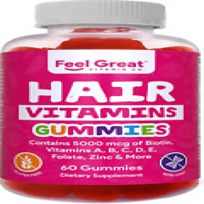 Hair Gummy Vitamins with Biotin 5000 Mcg Vitamin A, D, E & C to Support Hair Gro