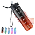 Hyeta 32oz Water Bottles with Straw - Stay Motivated and Hydrated with Neon