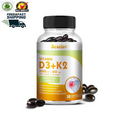 Vitamin K2 and D3 Vitamins with Piperine Capsules to Boost Immunity