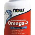 NOW Foods Omega-3 Molecularly Distilled Fish Oil, 100 Softgels