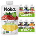 Variety Pack Superfood Fruit Smoothie Pouches - 12 Count, 4.22 Oz Each - Vegan,