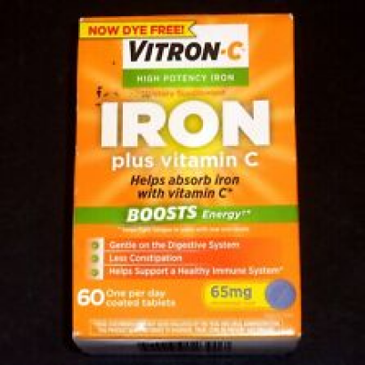 VITRON-C High Potency Iron Plus Vitamin C Tablets - 60 Ea Exp. 12/2024 FREE SHIP