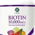 Hair, Skin & Nails Health Biotin Supplement - 10,000 mcg - Support