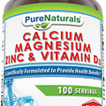 Pure Naturals Calcium Magnesium Zinc with Vitamin D3, 300 Tablets, Supports Nerv