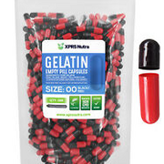 Capsules Express Size 00 Black & Red Empty Gelatin Capsules Kosher Gel Pill Cap