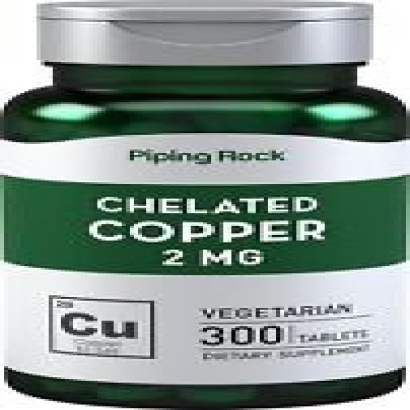 Chelated Copper 2 mg | 300 Tablets | Vegetarian, Non-GMO, Gluten Free Supplement