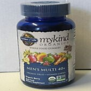 Garden of Life Mykind Organics Men's 40+ Multi Berry 120 Gummies Exp 6/25 JB