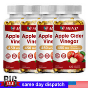 Apple Cider Vinegar Capsules 450mg Fat Weight Loss Diet Super Strong 120 Caps