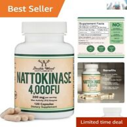 Vegan Gluten-Free Nattokinase 2-Month Supply Capsules for Circulatory Support