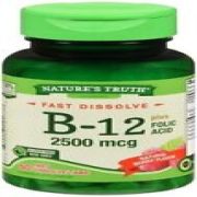 Nature's Truth Fast Dissolve B-12 + Folic Acid Natural Berry Flavor Tabs 60ct