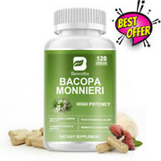 Bacopa Monnieri Capsules High Potency Nootropic & Brain Health Promote Focus ~