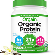 Organic Vegan Protein Powder, Vanilla Bean - 21G Plant Based Protein, Gluten Fre