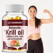 Antarctic Krill Oil 2000mg -Omega-3 EPA, DHA & Astaxanthin -Heart & Brain Health
