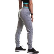 Gold's Gym Fitted Loop Back Jog Pants Grey Marl, Small