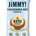 Jimmy! Keto Bar, Delicious Protein Snack for Keto Diet, High Fats - 15g Fat, Low Carb - 5g Net Carbs, 9g Protein, Gluten Free, Macadamia Nut Crunch - with Coconut Oil and Sea Salt, Single Sample Bar