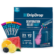 DripDrop Hydration Bold Variety Pack - Electrolyte Drink Mix Single-Serve Powder Packets - Watermelon, Berry, Orange, Lemon - 32 Servings