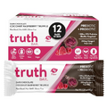 Truth Bar Prebiotic & Probiotic Keto Snack Vegan Bars with Omega-3's - Synbiotic High Fiber Snacks - Low Sugar, Kosher, Gluten Free - Dark Chocolate Coconut Raspberry Truffle (Pack of 12)