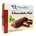 PROTEINWISE Chocolate Mint Protein Bars, Gluten Free, High Protein Low Carb Snacks, Protein Isolate, Low Sugar, Aspartame Free, Bariatric, 7 Servings/Box