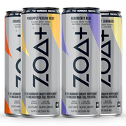 ZOA+ Pre-Workout Sugar Free Energy Drink Bundle, All Flavors - NSF Certified for Sport with Nitric Oxide Support, B & D Vitamins, Amino Acids, and Electrolytes - 12 Fl Oz (Pack of 48)