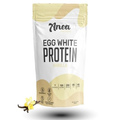 Anea Protein Anea Egg White Protein Powder | Vanilla Flavored | 25g Protein | Dairy Free | Gluten Free | Fat Free | Amino Acids | High Biological Value | 1.5 Pound (Pack of 1), Vanilla