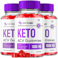 (3 Pack) Lean Logic Keto ACV Gummies, Lean Logic Keto Gummies Advanced Formula Apple Cider Vinegar Vitamin Supplement, Lean Logic Gummies Keto Support Vegan Non GMO Folate Vitamin B12 (180 Gummies)