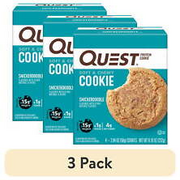 (3 Pack) Quest Protein Cookie High Protein Snickerdoodle 4 Count 11g of Fiber