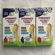 Lot of 3 Guru Nanda Hydramate Kids Electrolyte Powder ~ Apple/Grape/Strawberry