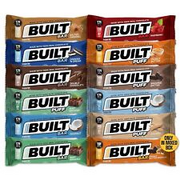 BUILT Protein Bars, Variety Pack, 12 Bars, Gluten Free, Protein Snacks, 17g High