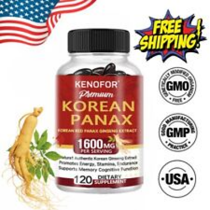 Korean Red Ginseng Root Extract 1600mg Maximum Strength Ginsenosides 30to20 Caps