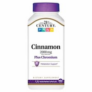 Cinnamon Plus Chromium 2000 mg 120 Veg Caps By 21st Century