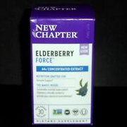 1x New Chapter ELDERBERRY FORCE Concentrated Extract 30 Vegan Caps Exp. 11/2024