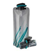 Element Flexible Water Bottle - with Carabiner, 1 Liter (33 oz) - Grey & Teal