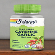 Solaray Cayenne Garlic 540mg 100 Capsules True Herbs Herbal Support VegCaps