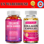 Biotin Collagen Vitamin Gummies for Hair,Skin,Nails,Immune Health,Joint Support