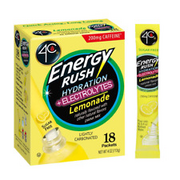 Energy Rush PSD Lemonade Electrolyte Water Flavoring Packet, Single Serve, 18 Ct