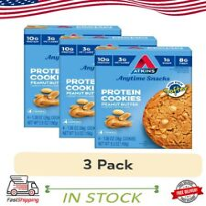 Soft and Chewy Peanut Butter Protein Cookie, High Protein, Low Carb 4 Ct 3 pack