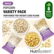 Nutrisystem Snacks Popcorn Variety Pack, White Cheddar and Butter, 8 Count, NEW