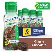 6 Count,Glucerna Hunger Smart Protein Shake, Classic Chocolate,10 fl oz Bottle