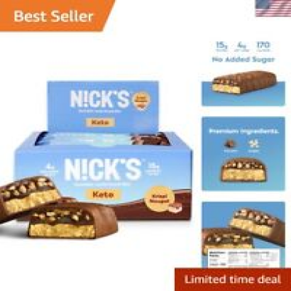 Nick's Protein Bars Crispy Nougat | 15g Protein | Keto Friendly Snacks Multipack