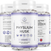 Physlium Husk 5000Mg - 4 Month Supply 120 Capsules - Vegan Physlium Husk