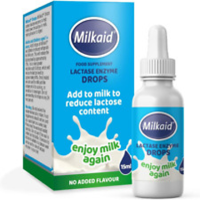 Milkaid Lactase Enzyme Drops for Lactose Intolerance Relief | Prevents Gas Bloat