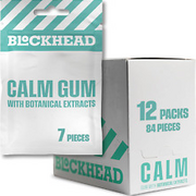 BLOCKHEAD Biodegradable Calm Gum - 12 Packs of 7 Pieces (84 Pieces Total) Botani
