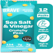 BRAVE Crunchy Peas: Sea Salt and Vinegar - Delicious Healthy Snacks - Vegan - Hi