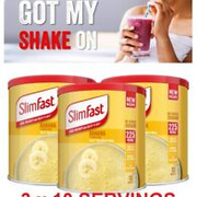 3 SlimFast Banana Meal Replacement Powder Shakes Weight Loss Diet Milkshake Mix